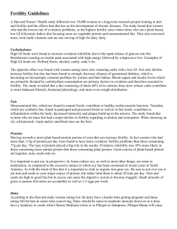 Diet and Fertility
