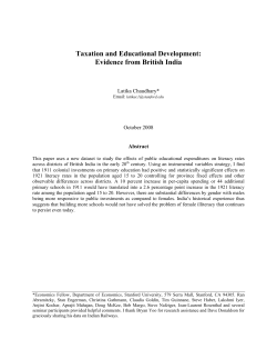 Taxation and Educational Development: Evidence from British India