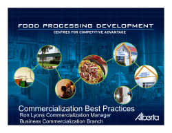 Food Processing Development - Centres for Competitive Advantage