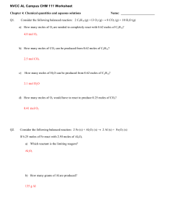 NVCC AL Campus CHM 111 Worksheet