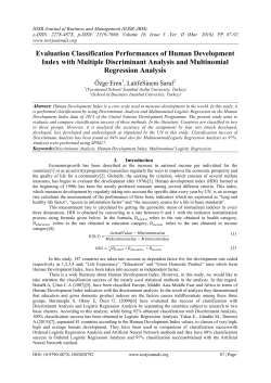 Evaluation Classification Performances of Human Development