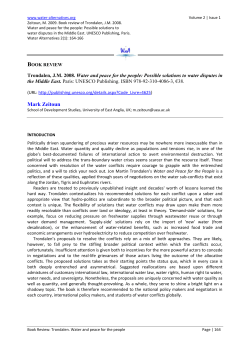 Mark Zeitoun - Water Alternatives