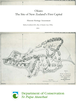Okiato - The Site of New Zealand`s First Capital Historic Heritage