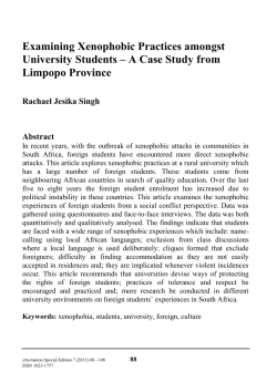 Examining Xenophobic Practices amongst University