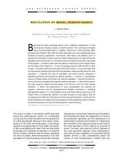 REGULATION OF RENAL HEMODYNAMICS