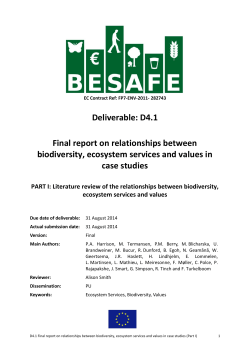 D4.1 Final report on relationships between biodiversity, ecosystem