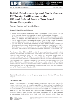 British Brinkmanship and Gaelic Games: EU Treaty Ratification in