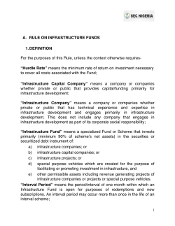 A. RULE ON INFRASTRUCTURE FUNDS 1. DEFINITION For the