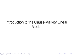 Introduction to the Gauss-Markov Linear Model