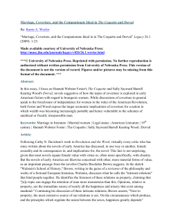 Marriage, Coverture, and the Companionate Ideal in