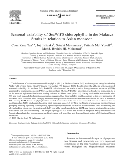 Seasonal variability of SeaWiFS chlorophyll a in the Malacca Straits