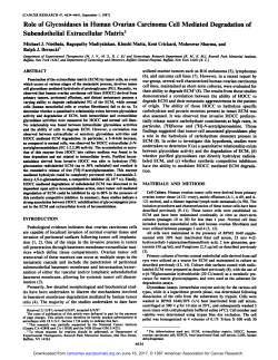 Role of Glycosidases in Human Ovarian
