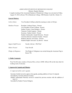 August 19, 2016 - Mendocino College