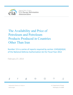 The Availability and Price of Petroleum and Petroleum