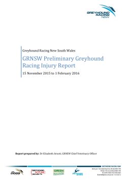 GRNSW Preliminary Greyhound Racing Injury Report