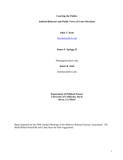 Judicial Behavior and Public Views of Court Decisions