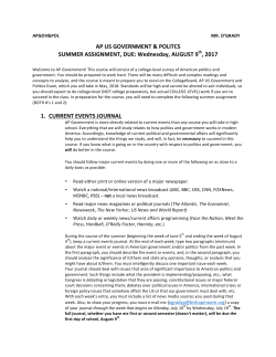 AP American Government Summer assignment (2016