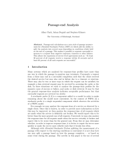 Passage-end Analysis - University of Edinburgh