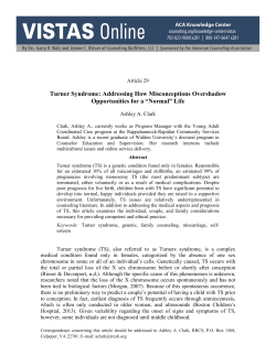 Turner Syndrome - American Counseling Association