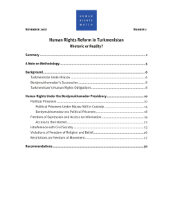 Human Rights Reform in Turkmenistan