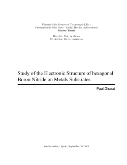 Study of the Electronic Structure of hexagonal Boron Nitride on