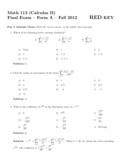 Fall 2012 Final A Solutions