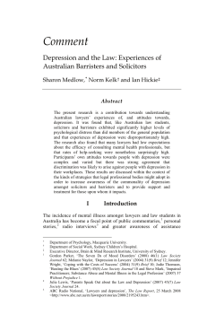 Depression and the Law - The University of Sydney