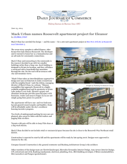 Mack Urban names Roosevelt apartment project for Eleanor
