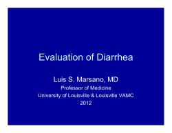 Evaluation of Diarrhea - University of Louisville