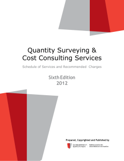 CIQS Recommended Fee Schedule - Canadian Institute of Quantity