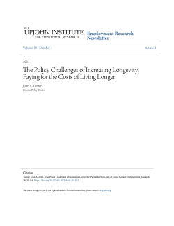 The Policy Challenges of Increasing Longevity
