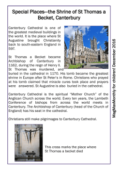 Special Places&mdash;the Shrine of St Thomas a Becket, Canterbury