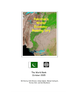 Pakistan`s Water Economy: Running Dry Pakistan`s Water Economy