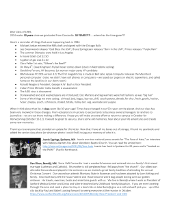 Dear Class of 1984, 2014 marks 30 years since we graduated from