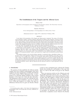 The Establishment of the Tsugaru and the Alboran Gyres