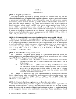 NC General Statutes - Chapter 150B Article 4 1 Article 4. Judicial