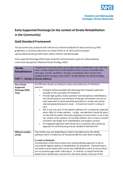 Stroke Early Supported Discharge Gold Standards Framework