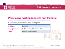 Topic sentence - EAL Nexus