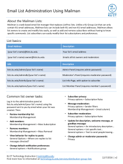 Email List Administration Using Mailman