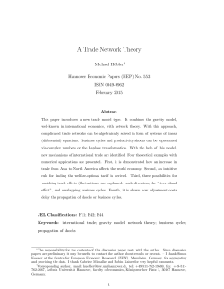 A Trade Network Theory - Wirtschaftswissenschaftliche Fakult&auml;t der