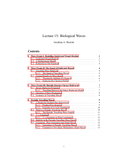 Lecture 15: Biological Waves