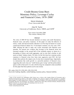 Monetary Policy, Leverage Cycles and Financial Crises, 1870&ndash;2008