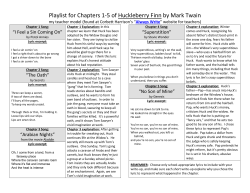 Playlist for Chapters 1-5 of Huckleberry Finn by