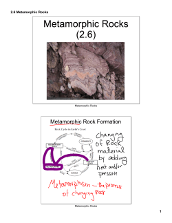 2.6 Metamorphic Rocks - Manhasset Public Schools