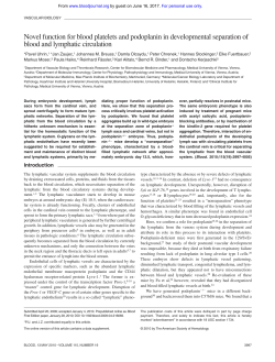 Novel function for blood platelets and podoplanin in