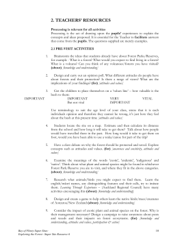 Teachers` resources - Department of Conservation