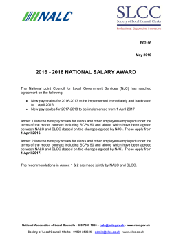 2016 - 2018 national salary award - Derbyshire Association of Local