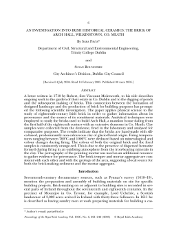 AN INVESTIGATION INTO IRISH HISTORICAL CERAMICS: THE