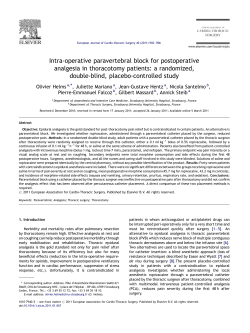 Intra-operative paravertebral block for postoperative analgesia in