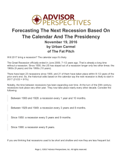 Forecasting The Next Recession Based On The Calendar And The